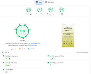 PageSpeed Insights Ergebnis yaseed.net Mobil